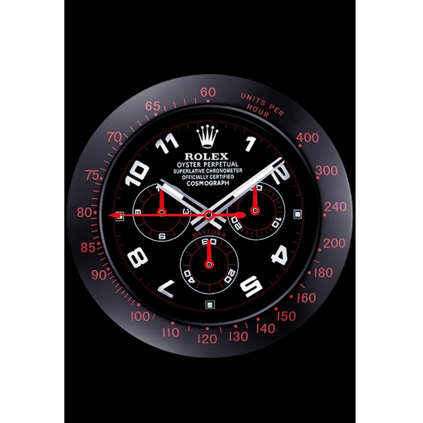 MiroTime 0711 Rolex Daytona Cosmograph Wall Clock Black-Red 621908